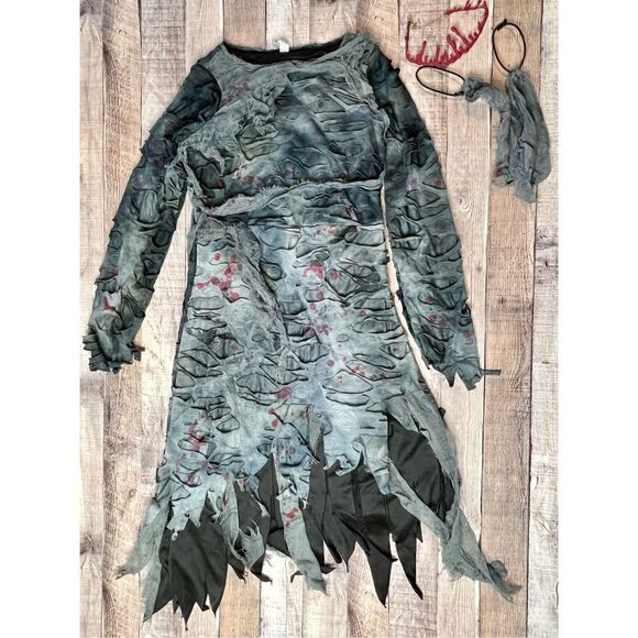 New Girls Undead Walker Zombie Halloween Costume Child Large (12-14) - Picture 3 of 7